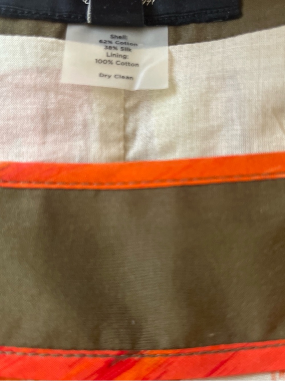 Silk and cotton Talbots orange and green floral midi skirt, sz 6 - Picture 4 of 5
